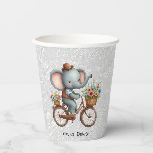 Floral Bicycle Elephant Paper Cups