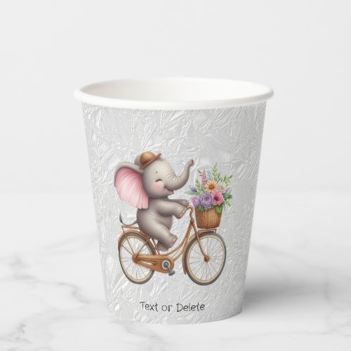 Floral Bicycle Elephant Paper Cups