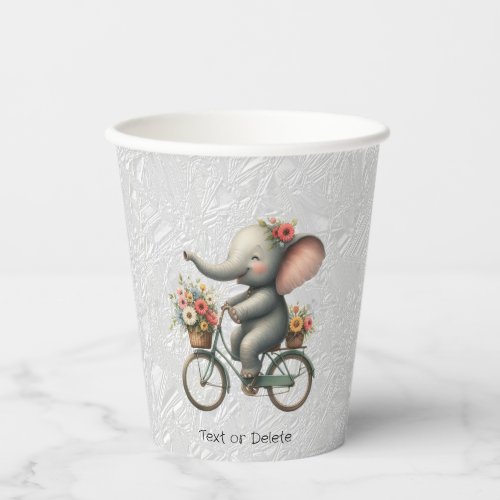 Floral Bicycle Elephant Paper Cups