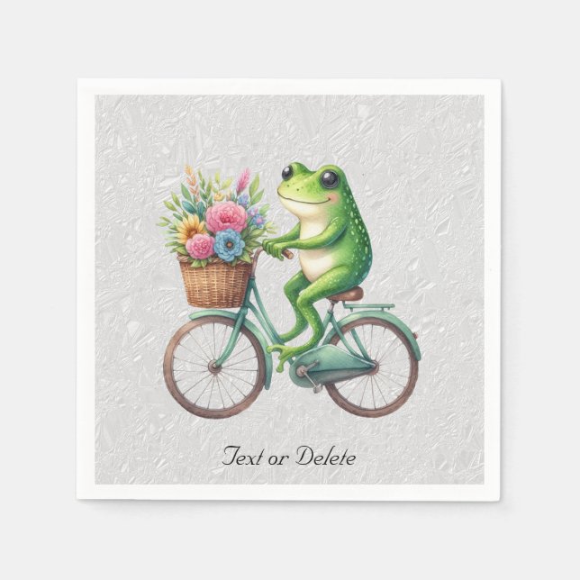 Floral Bicycle Frog Napkins (Front)