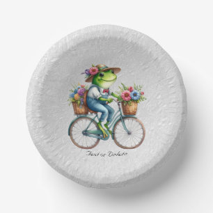 Floral Bicycle Frog Paper Bowl