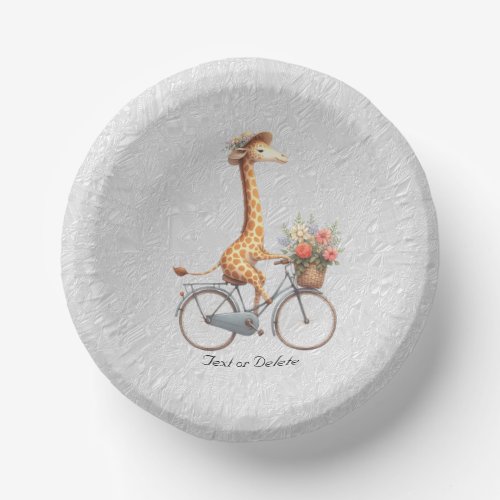 Floral Bicycle Giraffe Paper Bowl