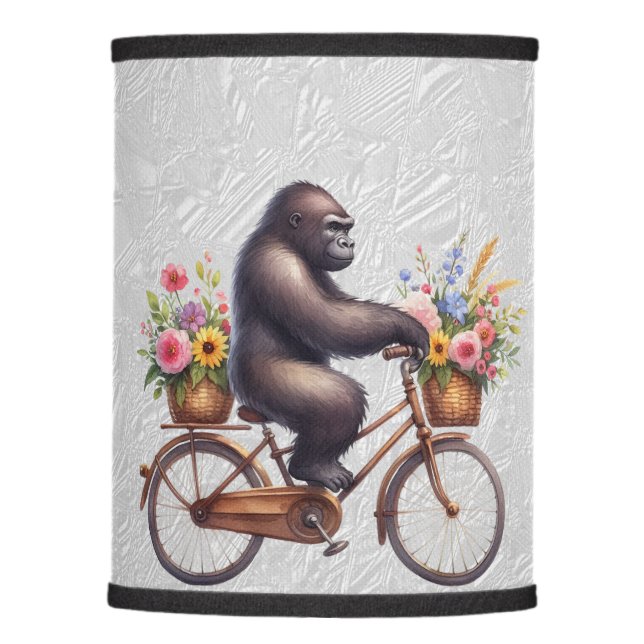 Floral Bicycle Gorilla Lamp Shade (Front)