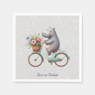 Floral Bicycle Hippo Napkins