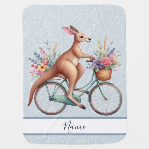 Floral Bicycle Kangaroo Baby Blanket