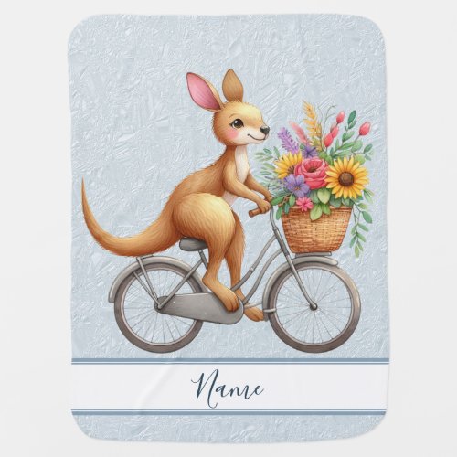 Floral Bicycle Kangaroo Baby Blanket