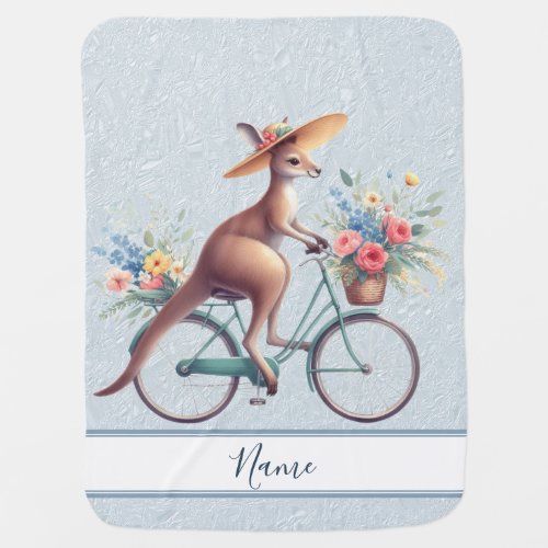 Floral Bicycle Kangaroo Baby Blanket