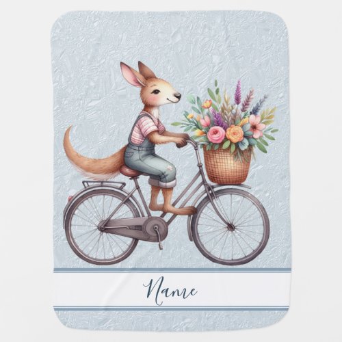 Floral Bicycle Kangaroo Baby Blanket