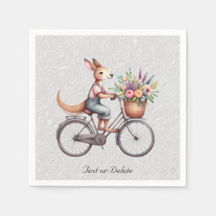 Floral Bicycle Kangaroo Napkins
