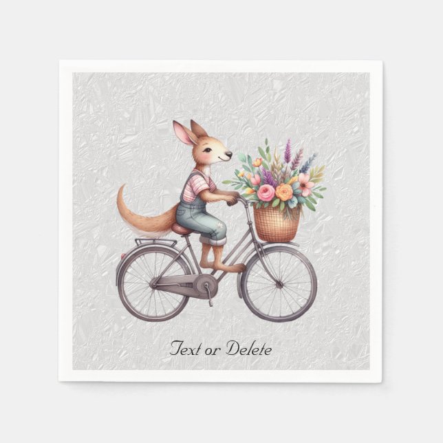 Floral Bicycle Kangaroo Napkins (Front)