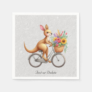 Floral Bicycle Kangaroo Napkins