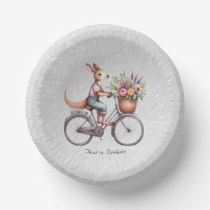 Floral Bicycle Kangaroo Paper Bowl