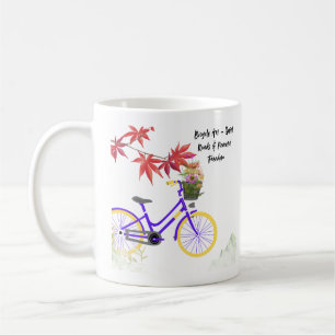 Floral Bicycle Motivation Design Coffee Mug