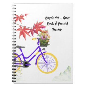 Floral Bicycle Motivation Design Notebook