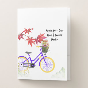 Floral Bicycle Motivation Design Pocket Folder