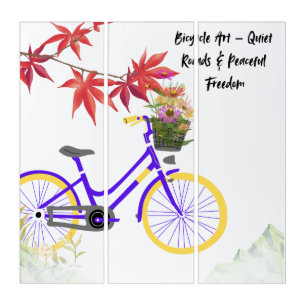Floral Bicycle Motivation Design Triptych