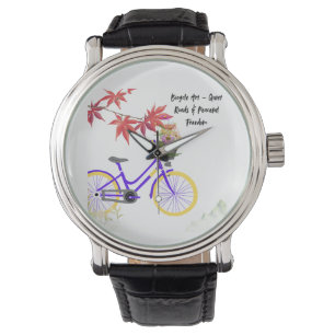 Floral Bicycle Motivation Design Watch