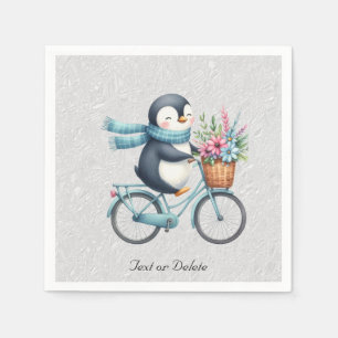 Floral Bicycle Penguin Napkins