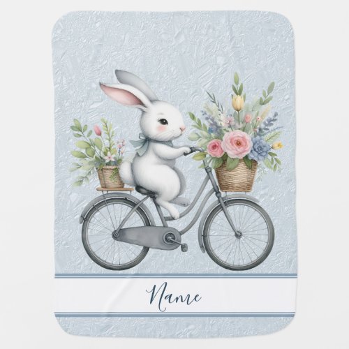 Floral Bicycle Rabbit Baby Blanket