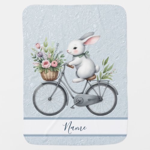 Floral Bicycle Rabbit Baby Blanket