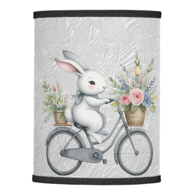 Floral Bicycle Rabbit Lamp Shade (Front)