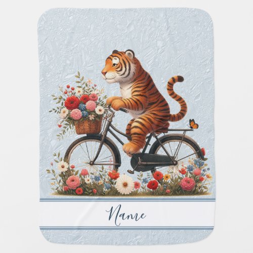 Floral Bicycle Tiger Baby Blanket