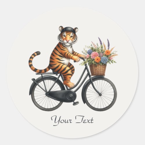 Floral Bicycle Tiger Sticker