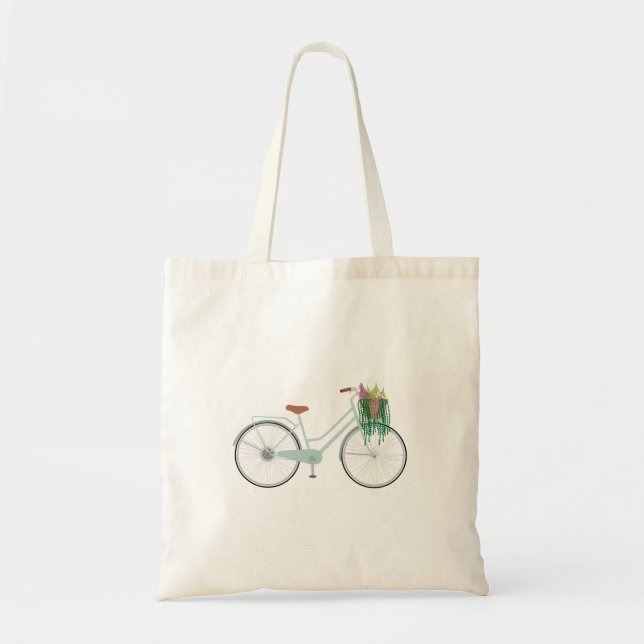 Floral Bicycle Tote Bag (Front)