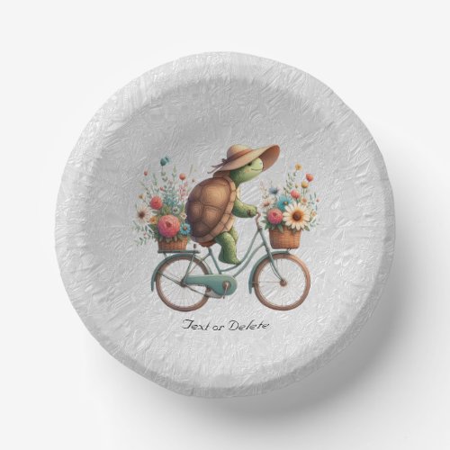 Floral Bicycle Turtle Paper Bowl