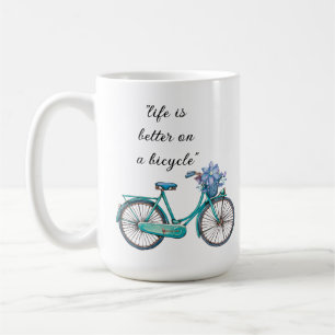 Floral Bicycle Watercolor Design Boho Chic Coffee Mug