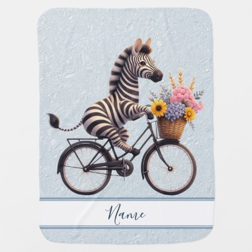 Floral Bicycle Zebra Baby Blanket