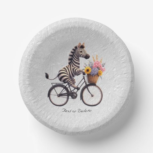 Floral Bicycle Zebra Paper Bowl
