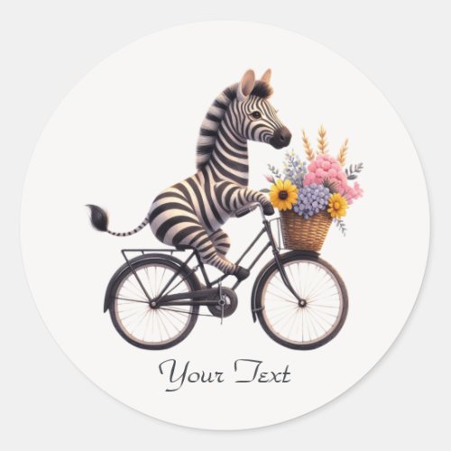 Floral Bicycle Zebra Sticker