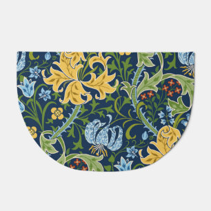 Floral Big Flowers: Dark Green Vintage Doormat