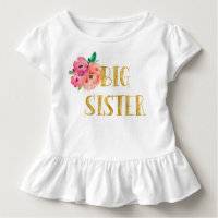 Floral Big Sister Shirt Gold Foil