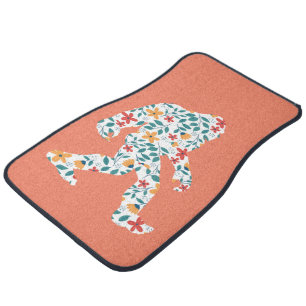 FLORAL BIGFOOT CAR FLOOR MAT