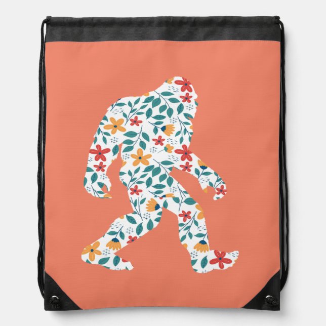 FLORAL BIGFOOT DRAWSTRING BAG (Front)