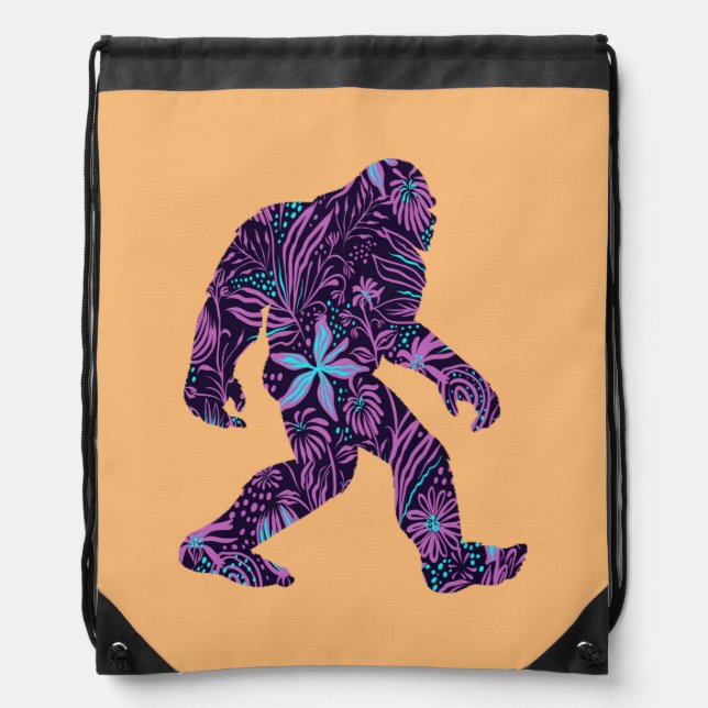 FLORAL BIGFOOT    DRAWSTRING BAG (Front)