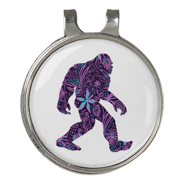 FLORAL BIGFOOT     GOLF HAT CLIP (Front)