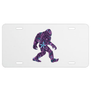 FLORAL BIGFOOT LICENSE PLATE