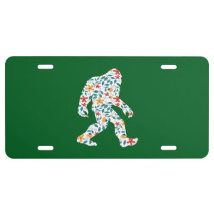 FLORAL BIGFOOT LICENSE PLATE