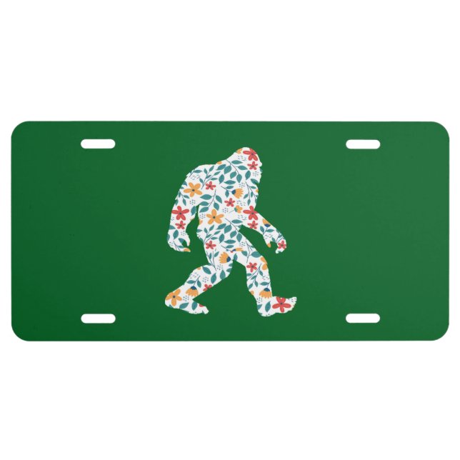 FLORAL BIGFOOT LICENSE PLATE (Front)