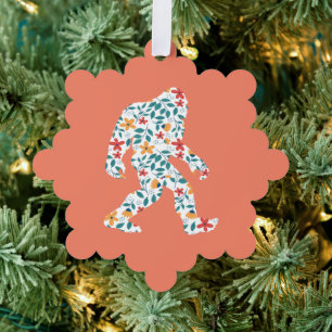 FLORAL BIGFOOT ORNAMENT CARD