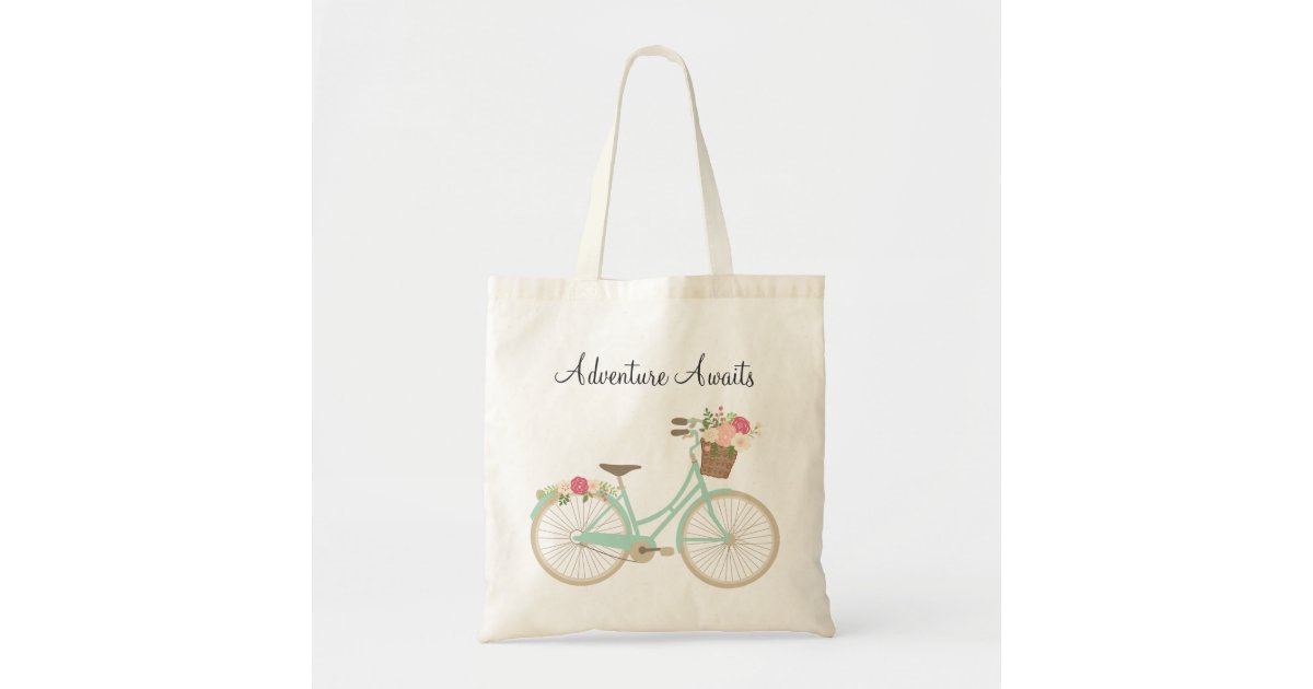 Floral Bike Tote Bag