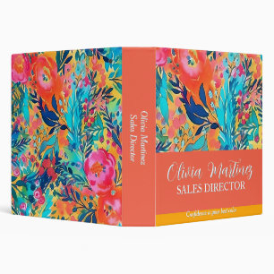 Floral Binder – Custom Name Binder for Work, Schoo