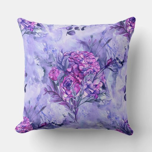 Floral bird beauty  throw pillow