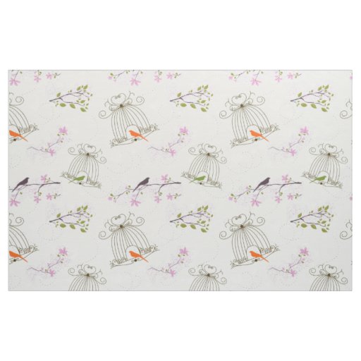 Floral Bird Cage Fabric 2