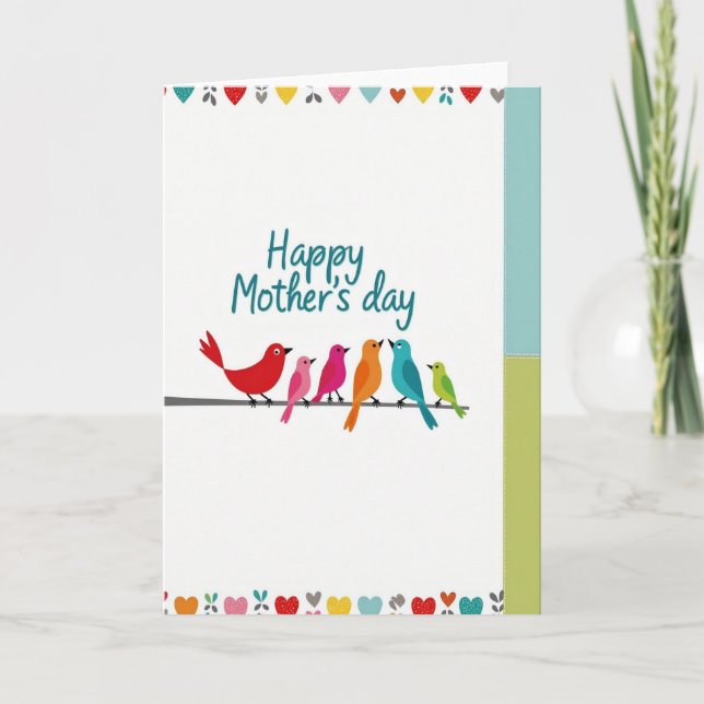 Floral Bird Family Card (Front)
