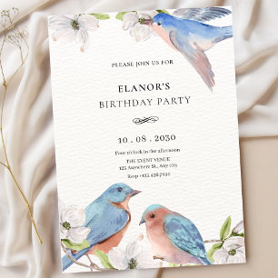 Floral bird  invitation