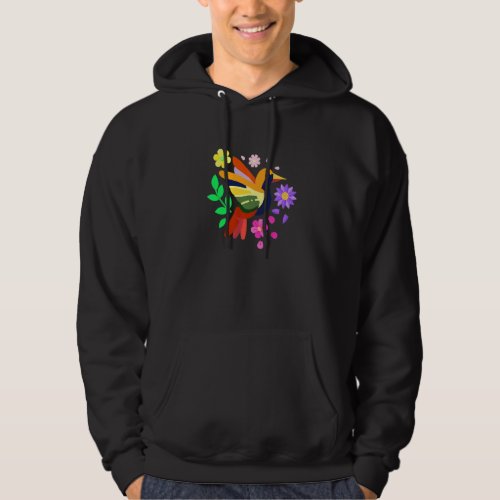 Floral Bird Otomi Mexican Embroidery Style Mexican Hoodie